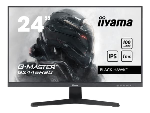 iiyama G-MASTER Black Hawk G2445HSU-B1 - LED-skärm - 24" - 1920 x 1080 Full HD (1080p) @ 100 Hz - IPS - 250 cd/m² - 1300:1 - 1 ms - HDMI, DisplayPort