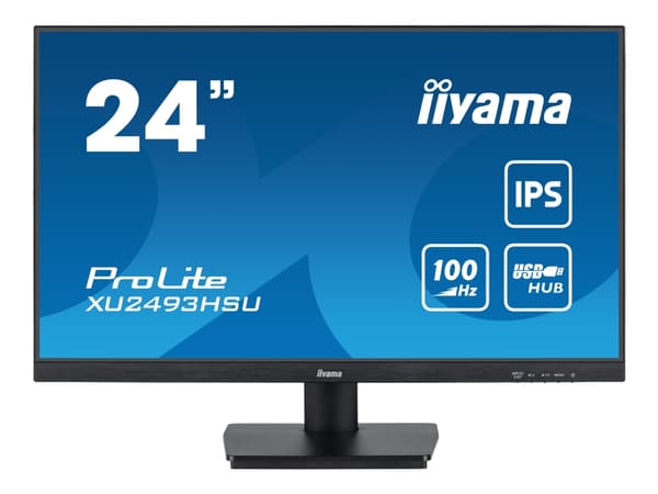 iiyama ProLite XU2493HSU-B6 - LED-skärm - 24" (23.8" visbar) - 1920 x 1080 Full HD (1080p) @ 100 Hz - IPS - 250 cd/m² - 1000:1 - 1 ms - HDMI, Display Svart