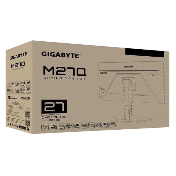 Gigabyte M27Q 68,6 cm (27") 2560 x 1440 pixels Quad HD LED Sort