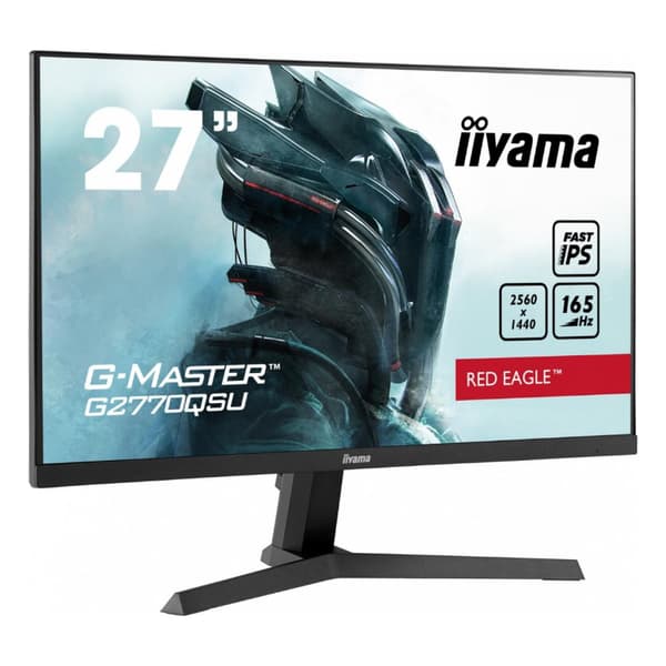 IIYAMA Monitor LED G2770QSU-B1 Fast IPS, matte finish 2560 x 1440 @165Hz,  400 cd/m2, 0.5ms, HDMI, DP, USB Hub tilt "G2770QSU-B1" (timbru verde 7 lei) Sort
