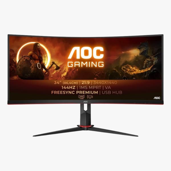 AOC 34" CU34G2X/BK Ultrawide Kaareva pelinäyttö