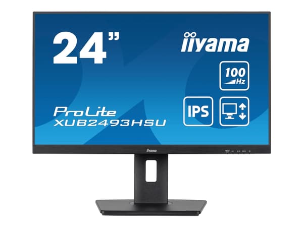 iiyama ProLite XUB2493HSU-B6 - LED-skjerm - 24" (23.8" synlig) - 1920 x 1080 Full HD (1080p) @ 100 Hz - IPS - 250 cd/m² - 1000:1 - 1 ms - HDMI, Displ Sort