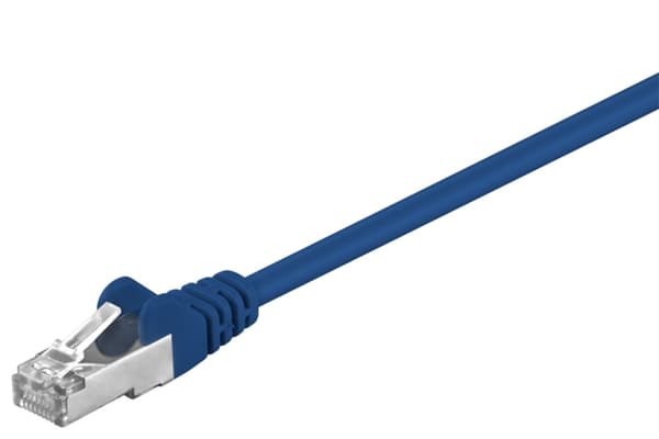 Goobay Netværkskabel CAT 5e, F/UTP, blå, 0,5 m kobberbeklædt aluminiumleder (CCA)