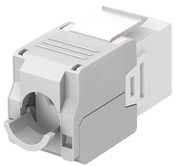 Goobay Keystone-modul RJ45 CAT 6A, UTP 16,5 mm bred, krokodiltyp, klämlist för verktygslös IDC-montering