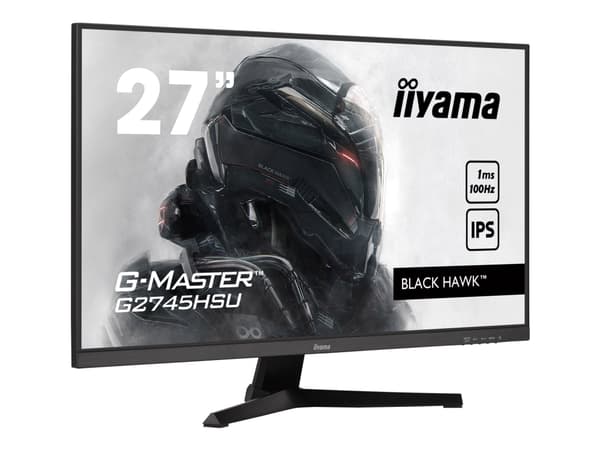 iiyama G-MASTER Black Hawk G2745HSU-B1 - LED-skärm - 27" - 1920 x 1080 Full HD (1080p) @ 100 Hz - IPS - 250 cd/m² - 1000:1 - 1 ms - HDMI, DisplayPort