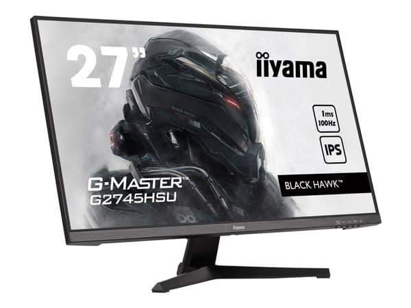 iiyama G-MASTER Black Hawk G2745HSU-B1 - LED-skärm - 27" - 1920 x 1080 Full HD (1080p) @ 100 Hz - IPS - 250 cd/m² - 1000:1 - 1 ms - HDMI, DisplayPort