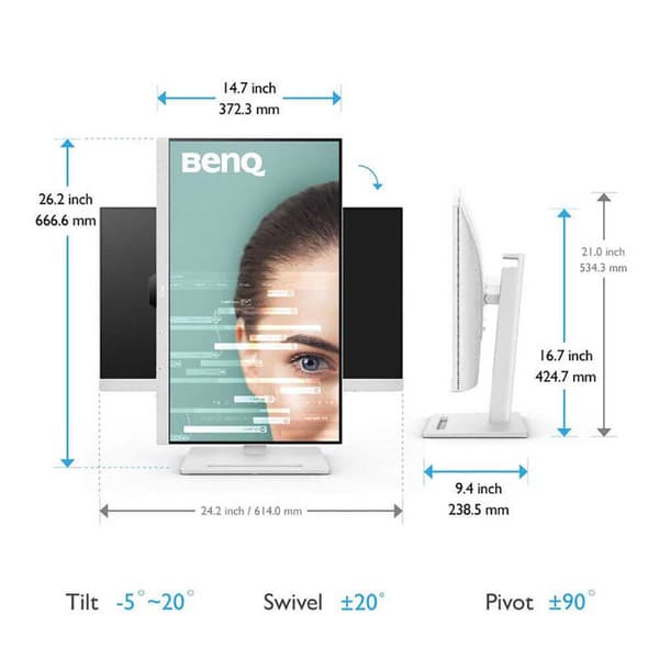 Benq Övervaka 9h.llgla.tbe 27´´ 2k Ips Led 75hz Durchsichtig