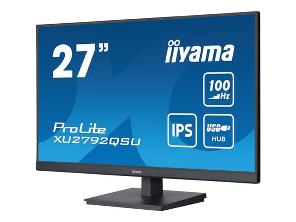 iiyama ProLite XU2792QSU-B6 - LED-skjerm - 27" - 2560 x 1440 WQHD @ 100 Hz - IPS - 250 cd/m² - 1300:1 - 0.4 ms - HDMI, DisplayPort - høyttalere - mat Sort