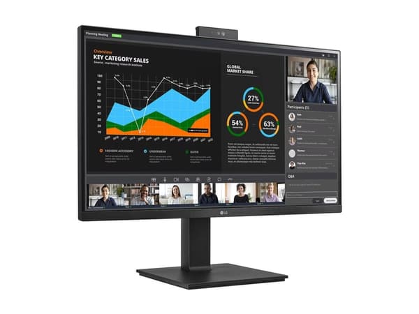 LG 27BQ75QC-B - LED-skärm - 27" - 2560 x 1440 QHD @ 75 Hz - IPS - 350 cd/m² - 1000:1 - HDR10 - 5 ms - HDMI, DisplayPort, USB-C - högtalare - svart