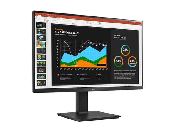 LG 27BQ75QC-B - LED-skärm - 27" - 2560 x 1440 QHD @ 75 Hz - IPS - 350 cd/m² - 1000:1 - HDR10 - 5 ms - HDMI, DisplayPort, USB-C - högtalare - svart