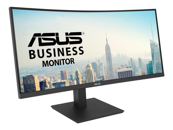 ASUS VA34VCPSN - LED-skjerm - kurvet - 34" (34" synlig) - 3440 x 1440 @ 100 Hz - VA - 300 cd/m² - 3000:1 - 4 ms - HDMI, DisplayPort, USB-C - høyttale