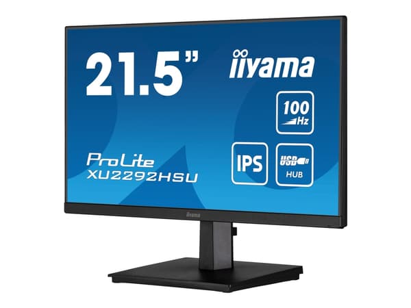 iiyama ProLite XU2292HSU-B6 - LED-skjerm - 22" (21.5" synlig) - 1920 x 1080 Full HD (1080p) @ 100 Hz - IPS - 250 cd/m² - 1000:1 - 0.4 ms - HDMI, Disp Sort