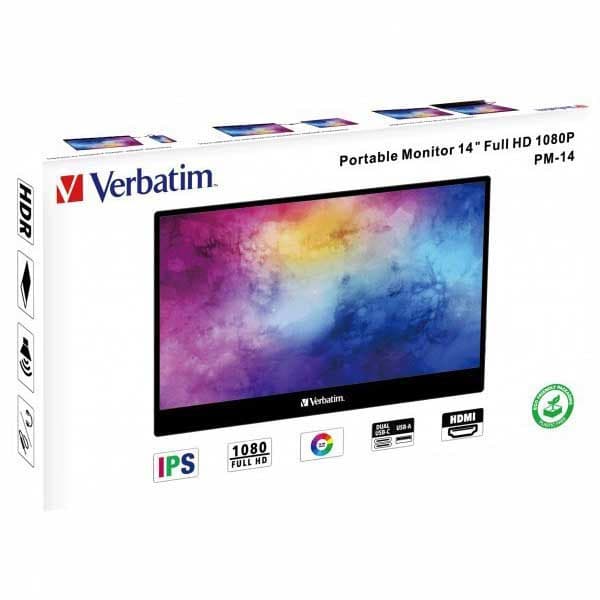 Verbatim Bærbar Skærm 49590 Pm 14´´ Full Hd Ips Led Flerfarvet