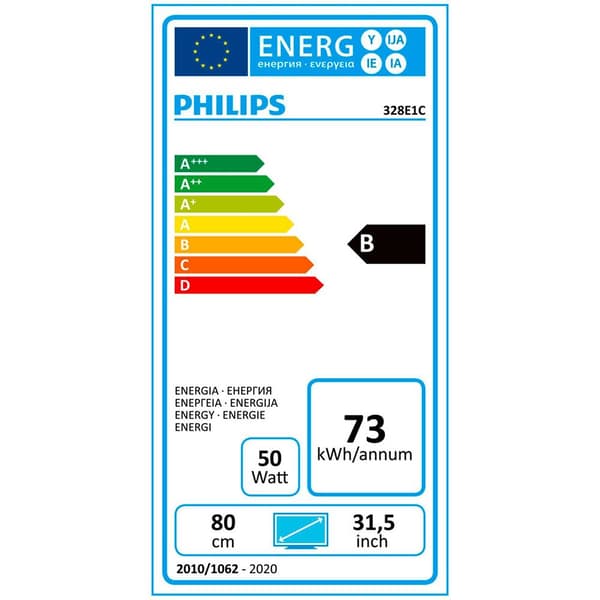 Philips Övervaka 328e1ca 31.5´´ 4k Uhd Led 60hz Svart One Size / EU Plug