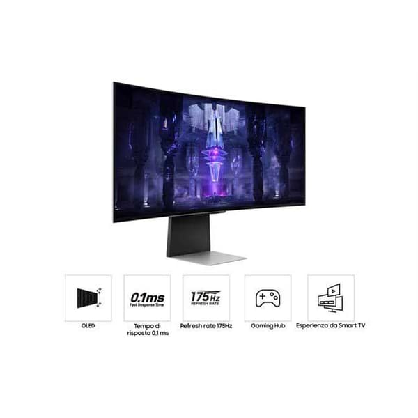 Samsung Kaareva Pelinäyttö Odyssey G6 Ls32bg650euxen 34´´ Wqhd Oled Led 240hz Sininen One Size / EU Plug