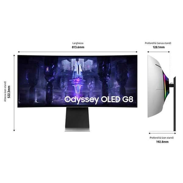 Samsung Kaareva Pelinäyttö Odyssey G6 Ls32bg650euxen 34´´ Wqhd Oled Led 240hz Sininen One Size / EU Plug