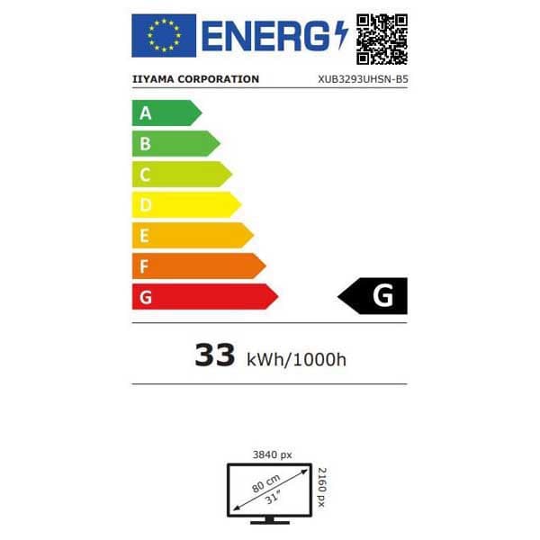Iiyama Övervaka Xub3293uhsn-b5 32´´ 4k Ips Led Blå