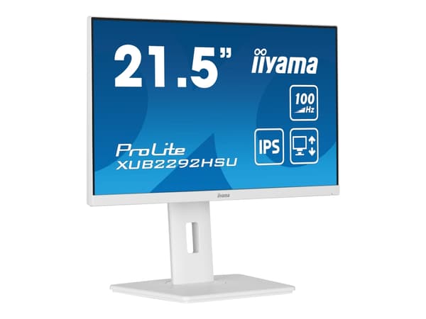 iiyama ProLite XUB2292HSU-W6 - LED-skjerm - 22" (21.5" synlig) - 1920 x 1080 Full HD (1080p) @ 100 Hz - IPS - 250 cd/m² - 1000:1 - 0.4 ms - HDMI, Dis