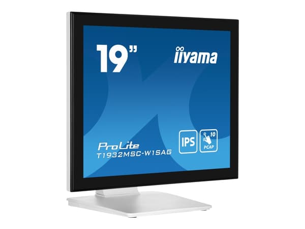 iiyama ProLite T1932MSC-W1SAG - LCD-skärm - 19" - pekskärm - 1280 x 1024 - IPS - 250 cd/m² - 1000:1 - 14 ms - HDMI, VGA, DisplayPort - högtalare - ma
