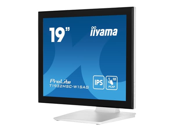 iiyama ProLite T1932MSC-W1SAG - LCD-skärm - 19" - pekskärm - 1280 x 1024 - IPS - 250 cd/m² - 1000:1 - 14 ms - HDMI, VGA, DisplayPort - högtalare - ma Vit