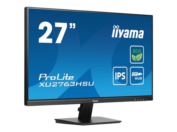 iiyama ProLite XU2763HSU-B1 - LED-näyttö - 27" - 1920 x 1080 Full HD (1080p) @ 100 Hz - IPS - 250 cd/m² - 1300:1 - 3 ms - HDMI, DisplayPort - kaiutti