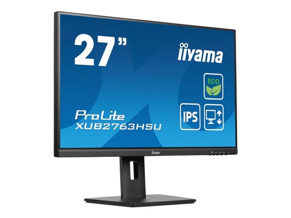 iiyama ProLite XUB2763HSU-B1 - LED-näyttö - 27" - 1920 x 1080 Full HD (1080p) @ 100 Hz - IPS - 250 cd/m² - 1300:1 - 3 ms - HDMI, DisplayPort - kaiutt