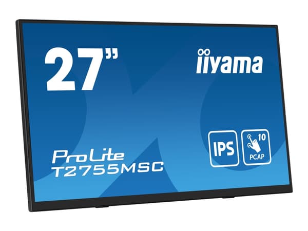 iiyama ProLite T2755MSC-B1 - LED-skjerm - 27" - berøringsskjerm - 1920 x 1080 Full HD (1080p) @ 60 Hz - IPS - 400 cd/m² - 1000:1 - 5 ms - HDMI, Displ
