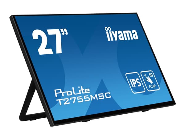 iiyama ProLite T2755MSC-B1 - LED-skjerm - 27" - berøringsskjerm - 1920 x 1080 Full HD (1080p) @ 60 Hz - IPS - 400 cd/m² - 1000:1 - 5 ms - HDMI, Displ