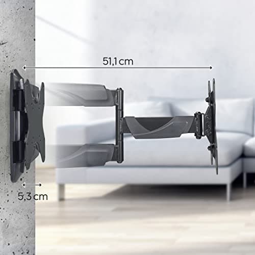 Tv-vægbeslag, drejeligt, vippeligt, udtrækkeligt, 122 cm (48") op til 35 kg