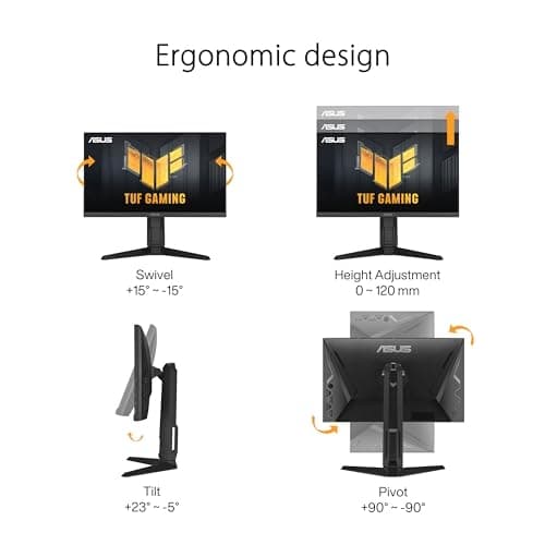 ASUS TUF Gaming VG249QL3A - 24 tommer Full HD-skærm - 180 Hz, 1ms GtG, G-Sync, FreeSync, AdaptiveSync, ELMB, GameFast Input - Fast-IPS-panel, 16:9, 19