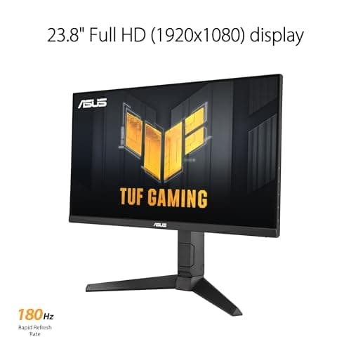 ASUS TUF Gaming VG249QL3A - 24 tommer Full HD-skærm - 180 Hz, 1ms GtG, G-Sync, FreeSync, AdaptiveSync, ELMB, GameFast Input - Fast-IPS-panel, 16:9, 19