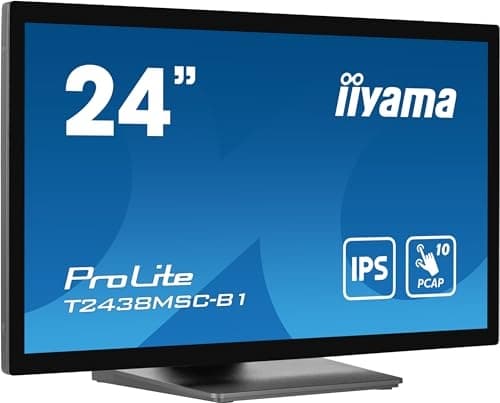 iiyama Prolite T2438MSC-B1 60,5 cm 23,8" IPS LED-skærm Full HD 10-punkts multi-touch optisk bundet kapacitiv HDMI DP USB3.2 anti-fingeraftryk IP1X 7H