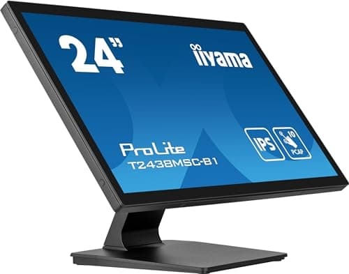 iiyama Prolite T2438MSC-B1 60,5 cm 23,8" IPS LED-skärm Full HD 10-punkters multi-touch optiskt bunden kapacitiv HDMI DP USB3.2 anti-fingeravtryck IP1X
