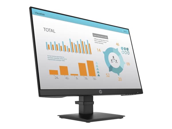 HP P24 G4 - P-Series - LED-skärm - 23.8" - 1920 x 1080 Full HD (1080p) @ 60 Hz - IPS - 250 cd/m² - 1000:1 - 5 ms - HDMI, VGA, DisplayPort - svart - f