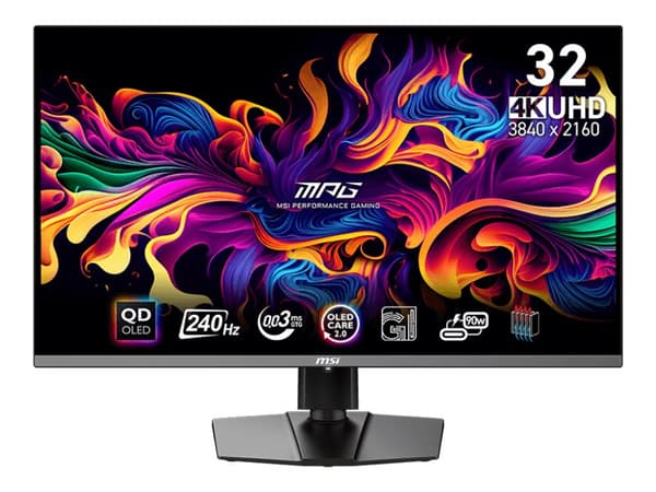 MSI MPG 321URX QD-OLED, 80 cm (31.5"), 3840 x 2160 pixels, 4K Ultra HD, QD-OLED, 1 ms, Black