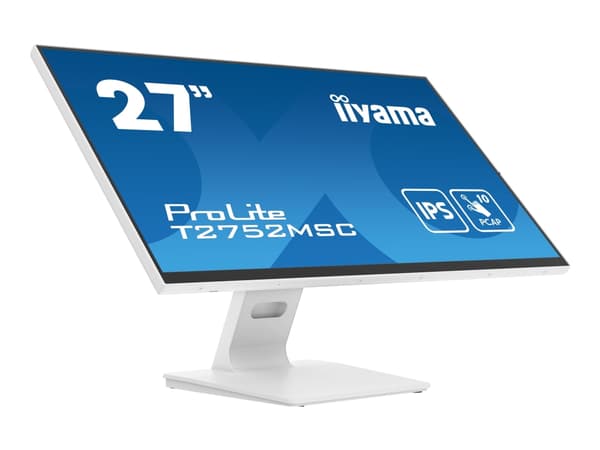 iiyama ProLite T2752MSC-W1 - LED-skärm - 27" - pekskärm - 1920 x 1080 Full HD (1080p) @ 60 Hz - IPS - 400 cd/m² - 1000:1 - 5 ms - HDMI, DisplayPort -