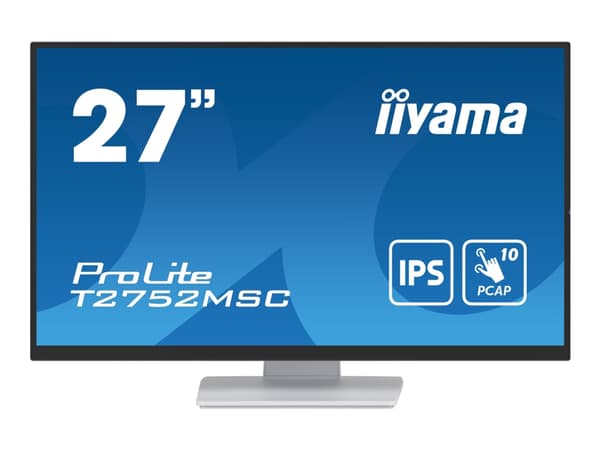 iiyama ProLite T2752MSC-W1 - LED-skärm - 27" - pekskärm - 1920 x 1080 Full HD (1080p) @ 60 Hz - IPS - 400 cd/m² - 1000:1 - 5 ms - HDMI, DisplayPort -