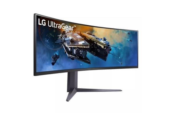 LG UltraGear 45GR65DC-B - LED-skjerm - gaming - kurvet - 45" (44.5" synlig) - 5120 x 1440 Dual Quad HD @ 200 Hz - DisplayHDR 600 - 1 ms - 2xHDMI, Dis
