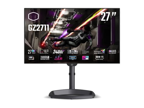 Cooler Master Tempest GZ2711 - OLED-monitori - pelaaminen - 27" - 2560 x 1440 2K @ 240 Hz - 450 cd/m² - 1500000:1 - HDR10 - 0,03 ms - kaiuttimet