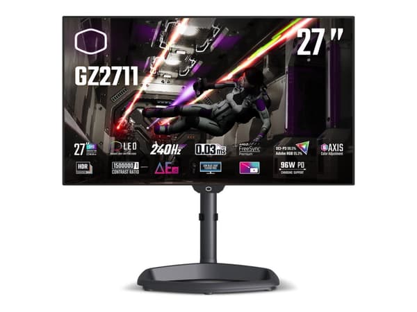 Cooler Master Tempest GZ2711 - OLED-monitori - pelaaminen - 27" - 2560 x 1440 2K @ 240 Hz - 450 cd/m² - 1500000:1 - HDR10 - 0,03 ms - kaiuttimet musta