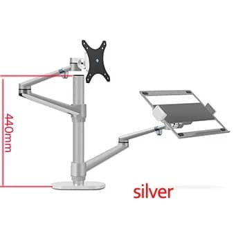 Monitorstand, Drejeligt Design, Fuldt Bevægelsesjustering, SØLV