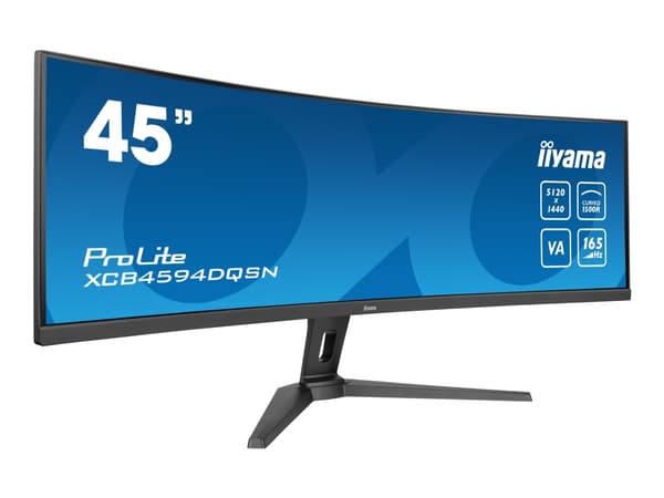 iiyama ProLite XCB4594DQSN-B1 - LED-skärm - böjd - 45" (44.5" visbar) - 5120 x 1440 Dual Quad HD @ 165 Hz - VA - 450 cd/m² - 3000:1 - HDR400 - 0.8 ms