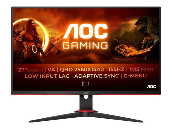 AOC Spillmonitor Q27G2E/BK 27" - 2560 x 1440 (2K) HDMI DisplayPort 155 Hz
