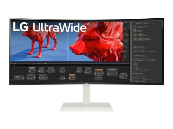LG UltraWide 38WR85QC-W - LED-skjerm - kurvet - 38" (37.5" synlig) - 3840 x 1600 WQHD+ @ 144 Hz - Nano IPS - 450 cd/m² - 1000:1 - DisplayHDR 600 - 1