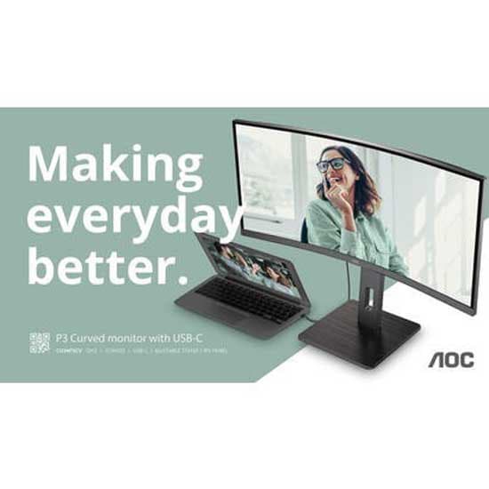 Aoc Böjd Monitor Cu34p3cv 3440x1440