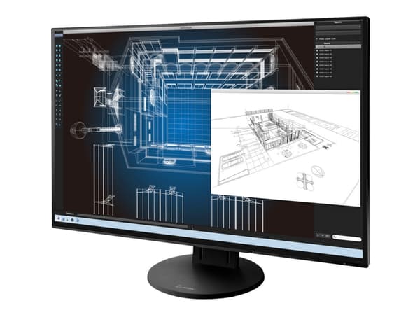 EIZO FlexScan EV2456-BK - LED-skärm - 24.1" - 1920 x 1200 - IPS - 350 cd/m² - 1000:1 - 5 ms - HDMI, DVI-D, VGA, DisplayPort - högtalare - svart Svart