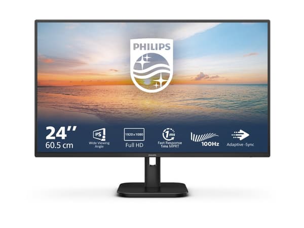 Philips 24E1N1100A - 1000 Series - LED-skjerm - 24" (23.8" synlig) - 1920 x 1080 Full HD (1080p) @ 100 Hz - IPS - 250 cd/m² - 1300:1 - 1 ms - HDMI, V