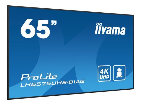 iiyama ProLite LH6575UHS-B1AG - 65" Diagonalklasse (64.5" synlig) LED-bakgrunnsbelyst LCD-skjerm - intelligent skilting - med built-in media player,