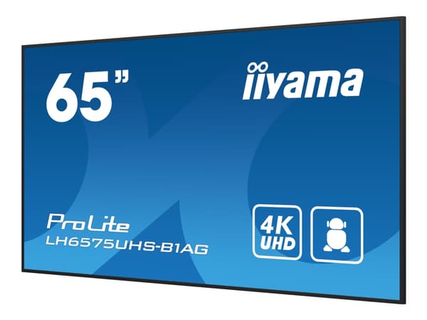 iiyama ProLite LH6575UHS-B1AG - 65" Diagonalklasse (64.5" synlig) LED-bakgrunnsbelyst LCD-skjerm - intelligent skilting - med built-in media player, Sort