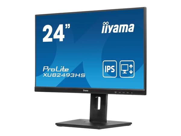 iiyama ProLite XUB2493HS-B6 - LED-skärm - 24" (23.8" visbar) - 1920 x 1080 Full HD (1080p) @ 100 Hz - IPS - 250 cd/m² - 1300:1 - 0.5 ms - HDMI, Displ Svart